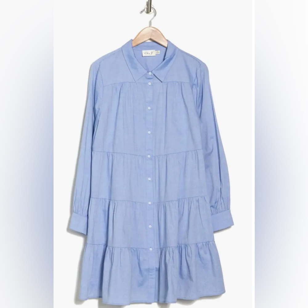 Eliza J NWT Long Sleeve Tiered Shirtdress size 10